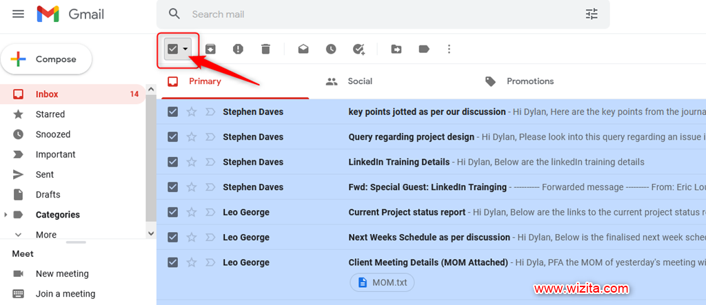 How to delete multiple emails in Gmail - Step - 1 - 4