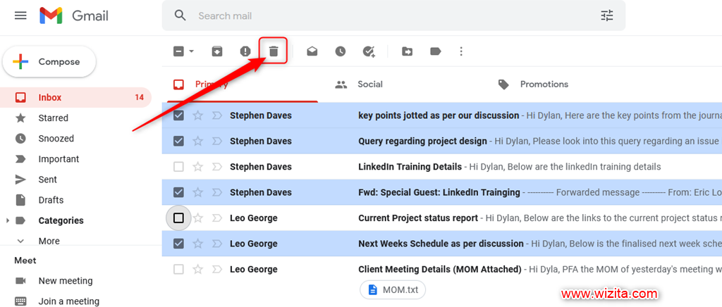 How to delete multiple emails in Gmail - Step - 1 - 6