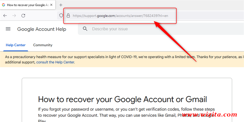 Recovering a deleted Gmail Account - Step - 1 - 1
